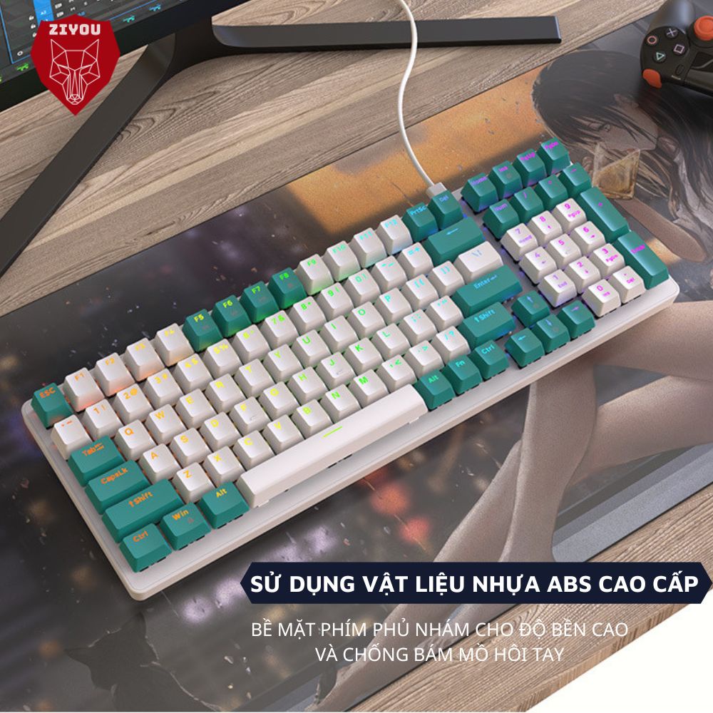 Bàn Phím Cơ Gaming Red Switch Ziyou K3 MAX Led Đổi Màu Nhiều Chế Độ, Dành Cho Máy Tính Laptop PC