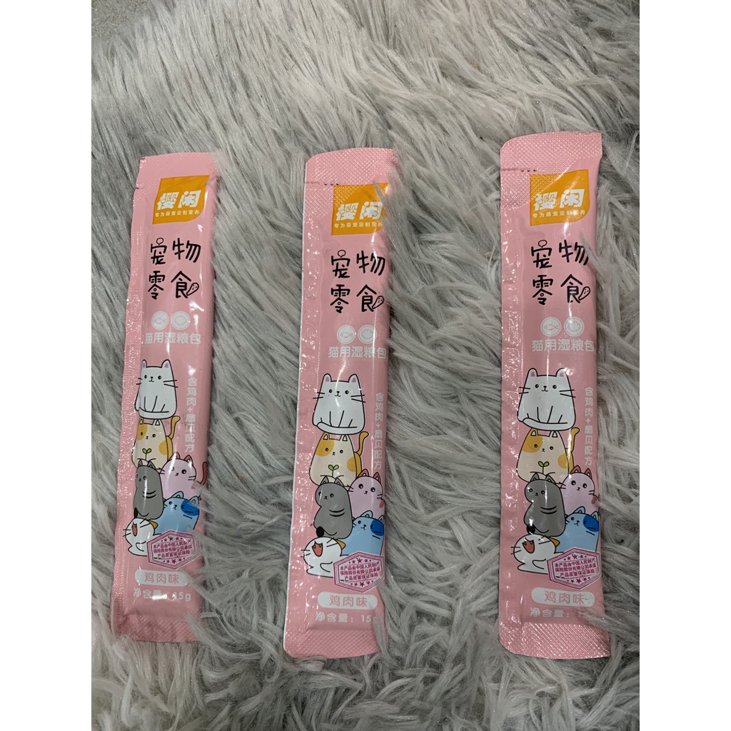 [ Hỏa Tốc ] Súp thưởng cho mèo Shizuka- Soup Cat Food - Xúc Xích - Compo 50 thanh