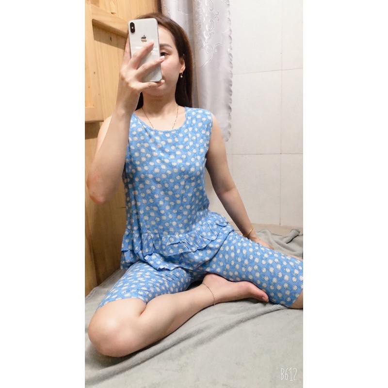 Bộ Lanh/Tole Áo 2 Tầng, Quần Lửng, Free Size Từ 40 - 50kg, Vải Mềm, Mịn, Mát, Thấm Hút Mồ Hôi Tốt, Mẫu Tùy Khách Chọn