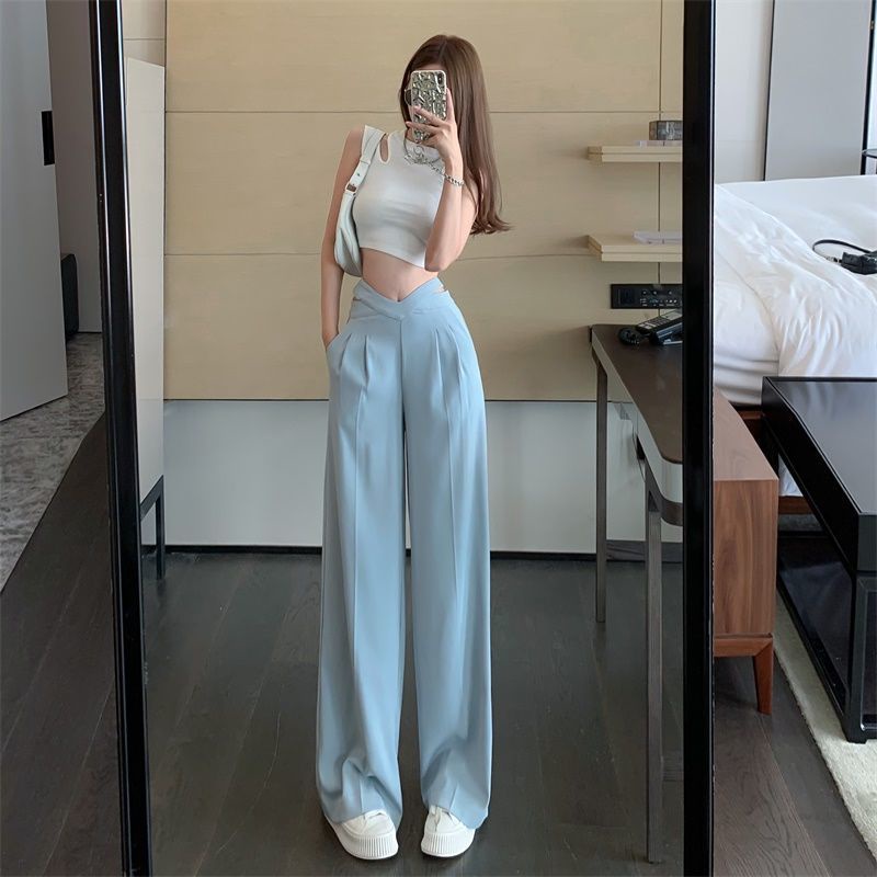Quần suông ống rộng lưng cao eo cách điệu thời trang nữ - GUEM Clothes
