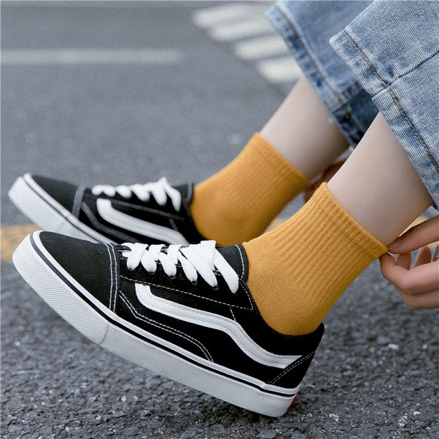 Vớ Tất Trơn Lửng Hàn Quốc Màu Vintage Cotton Kháng Khuẩn Cho Cả Nam Và Nữ 35-42 MRSOCKS - VC021