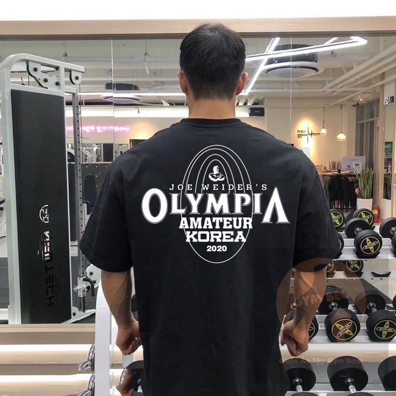 Áo thun oversize tập gym nam Olympia 100% cotton chất đẹp