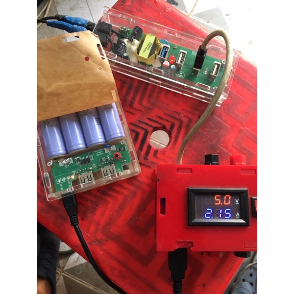 Box mica sạc dự phòng không pin 4cell 18650 2.1A