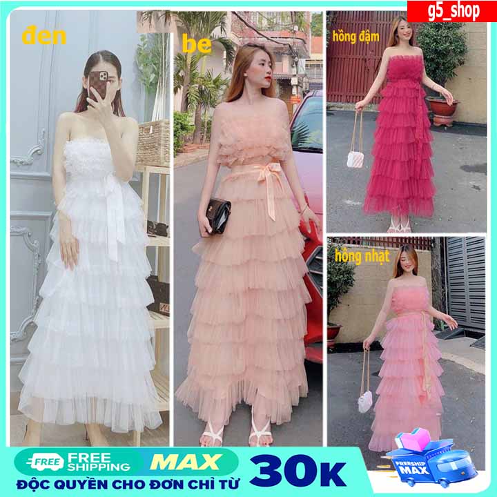 VIDEO THẬT MAXI TRỄ VAI BÈO LƯỚI NHIỀU TẦNG, ĐẦM CÔNG CHÚA XOÈ ĐẸP GIÁ RẺ VÁY KỈ YẾU TIỆC DU LỊCH 01