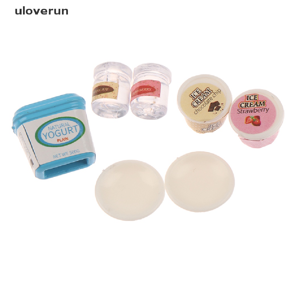 Set 7 Món Đồ Chơi Mô Hình Kem Sữa Chua Trang Trí Nhà Búp Bê
