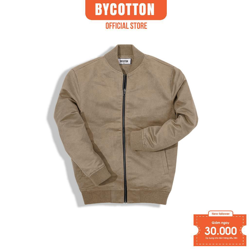 Áo Khoác Nam BY COTTON Light Brown Leather Jacket Bomber