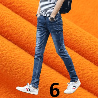 Quần bò xước lót lông