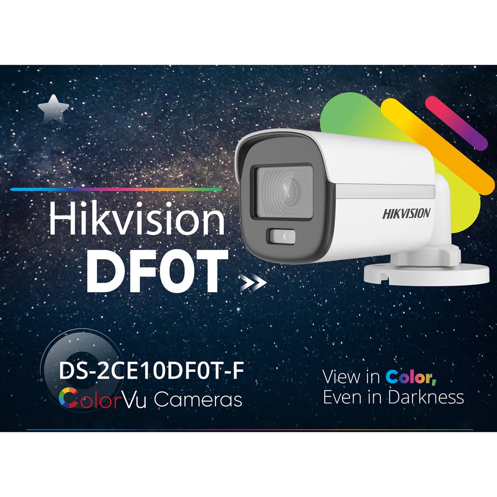 Camera thân trụ có màu ban đêm 2MP (ColorVu)- HIKVISION 𝐃𝐒-𝟐𝐂𝐄𝟏𝟎𝐃𝐅𝟎𝐓-𝐅 - BẢO HÀNH 2 NĂM