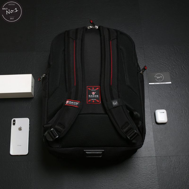 "Sale Sốc" Balo latop 15 inch Sakos, Balo du lịch SAKOS ATOM i15 xanh than và đen