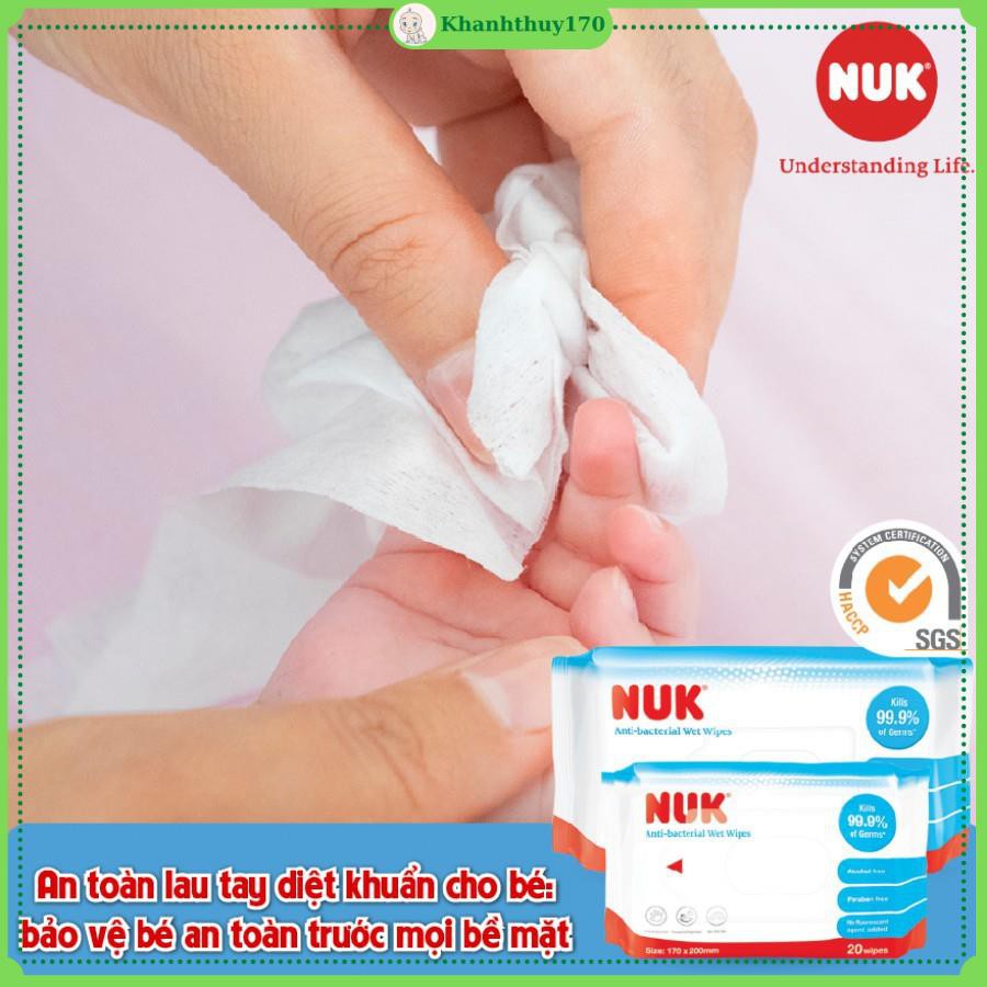 KHĂN ƯỚT DIỆT KHUẨN NUK KHÔNG CHỨA CỒN 20TỜ