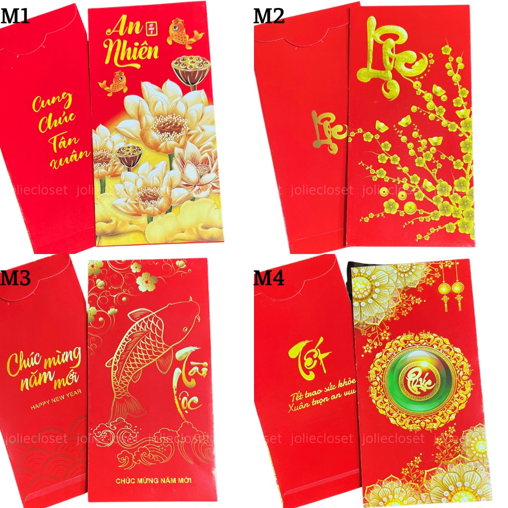 Combo 200 Bao Lì Xì Tết Siêu đẹp - được chọn mẫu thoải mái