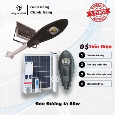 Đèn lá năng lượng mặt trời Mayor Wolf 50w,100w