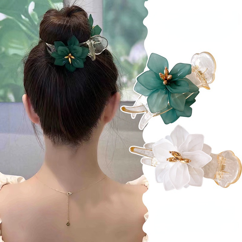 Kẹp Tóc Hình Hoa Mặt Nhám Phong Cách Hàn Quốc Thời Trang Cho Nữ