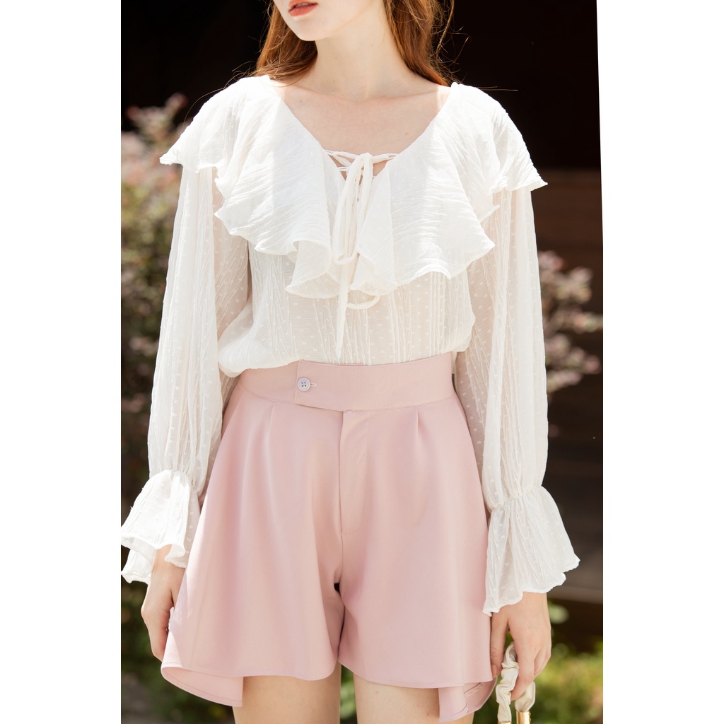 ஐ✈ↂLy Bong - Sơ mi bèo Délicat shirt (vải mới) | BigBuy360 - bigbuy360.vn