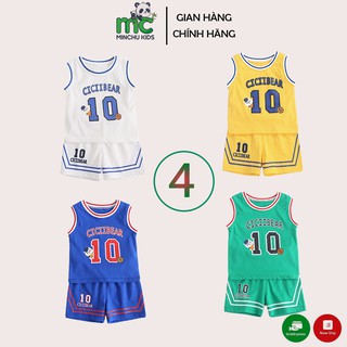 Combo 4 Bộ Quần Áo Sát Nách Bóng Rổ Cho Bé Trai