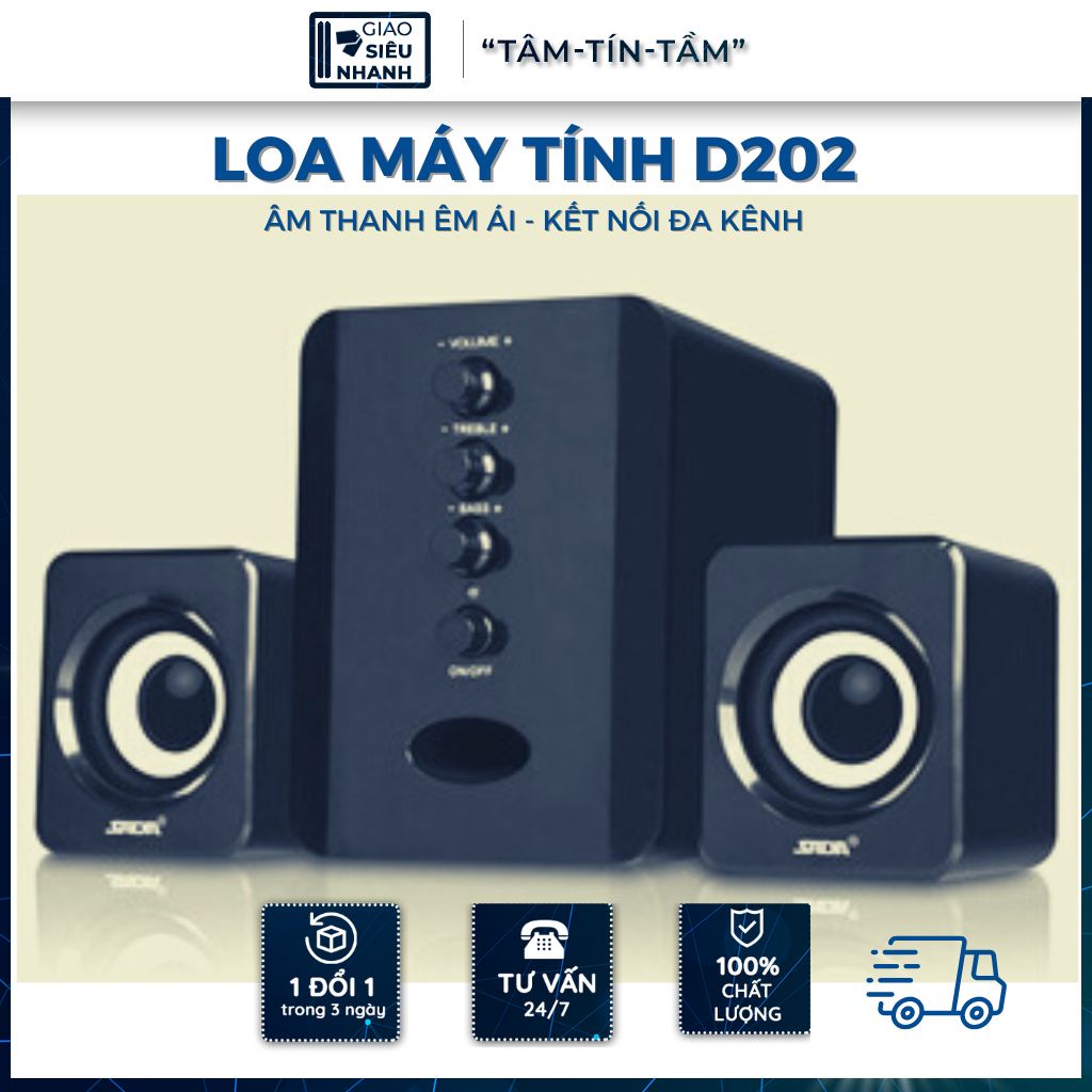 Loa bluetooth, Bộ Loa Máy Tính USB SADA D202 Bluetooth Di Động - Âm Thanh Sống Động
