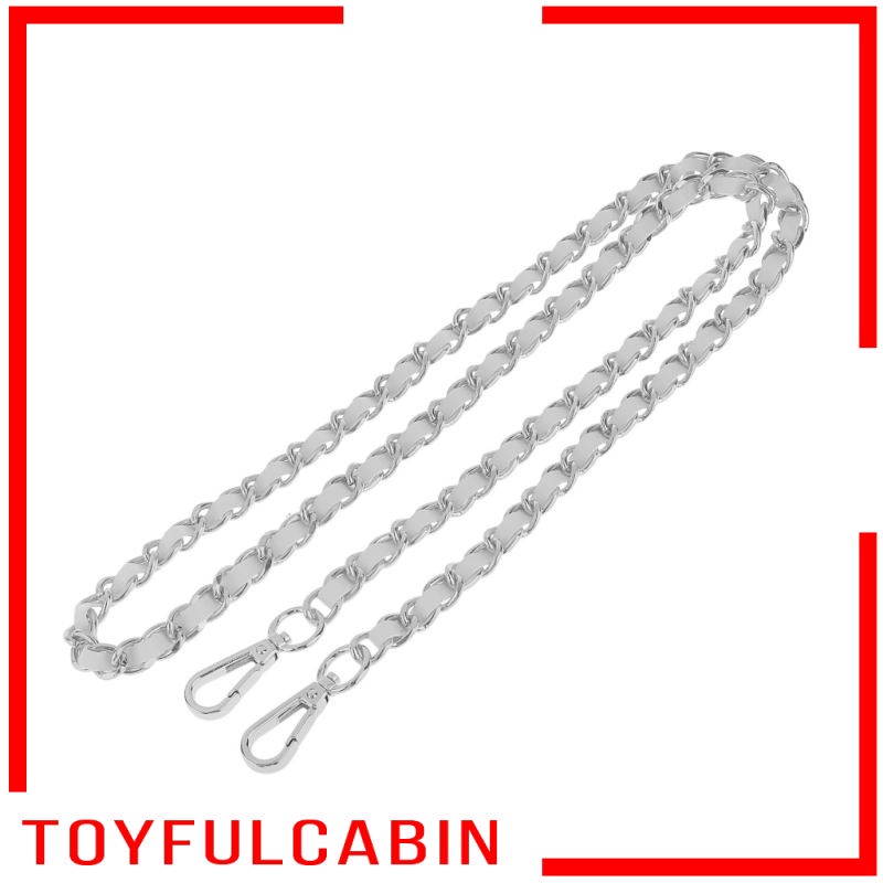 Dây Xích Đeo Túi Xách / Đeo Chéo Bằng Kim Loại + Da 0cm Thay Thế