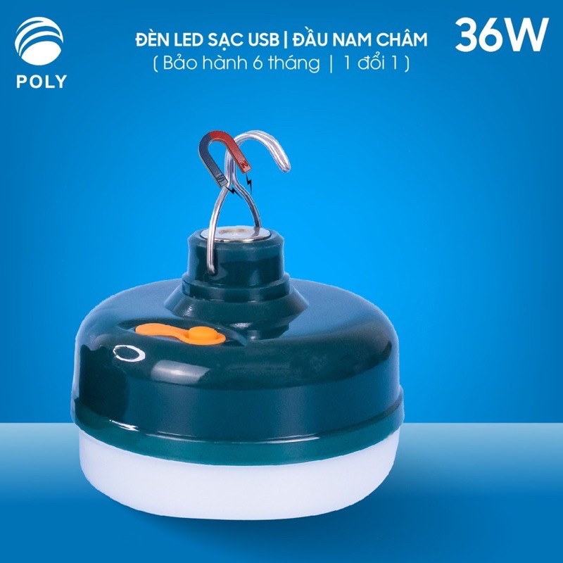 Đèn Tích điện Công xuất 36w, siêu sáng😍 có nam chăm hít và móc treo tiện dụng. Sạc cổng USB. Rẻ - Bền - Đẹp