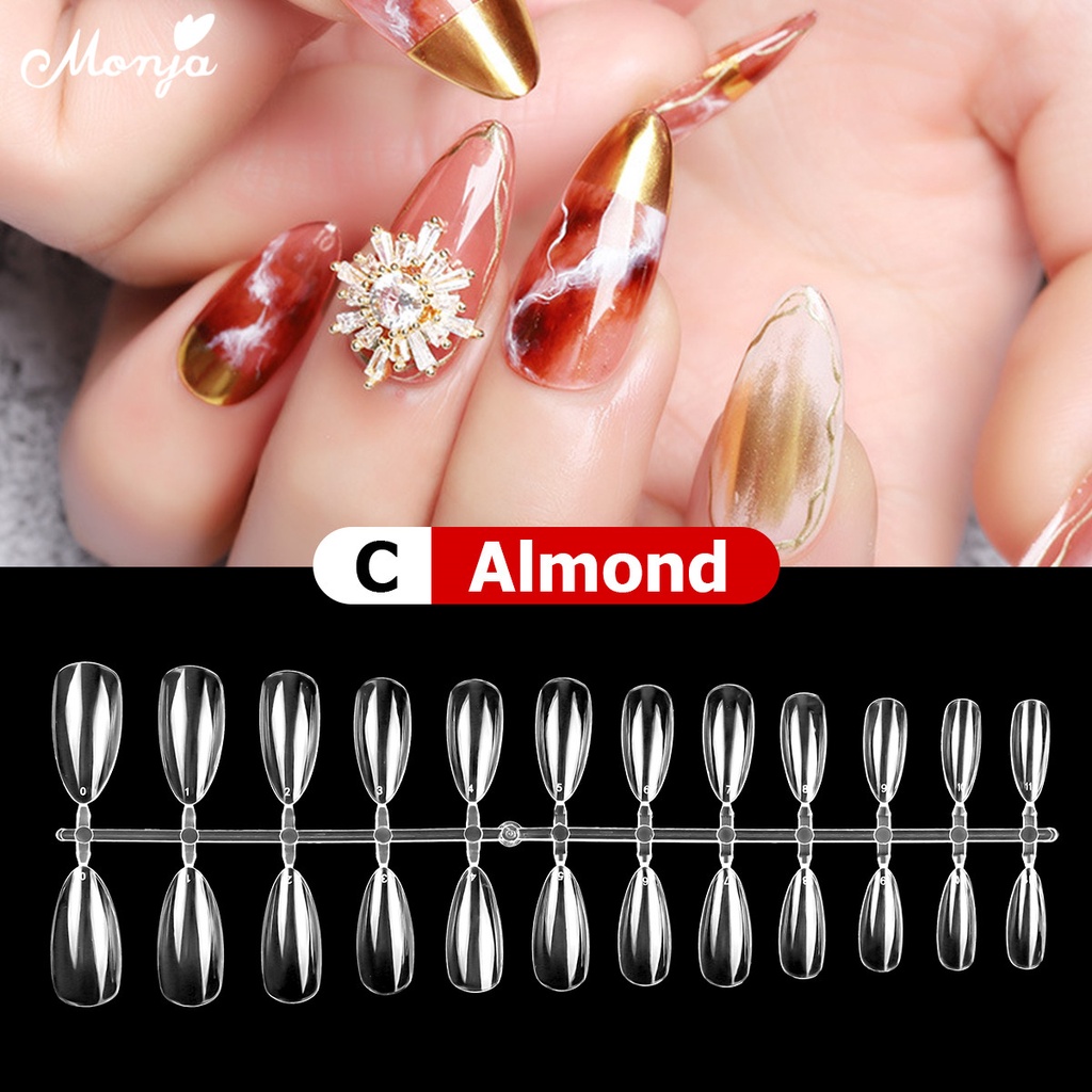 MONJA Bộ 120 / 240 Móng Tay Giả Toàn Diện Bằng Acrylic