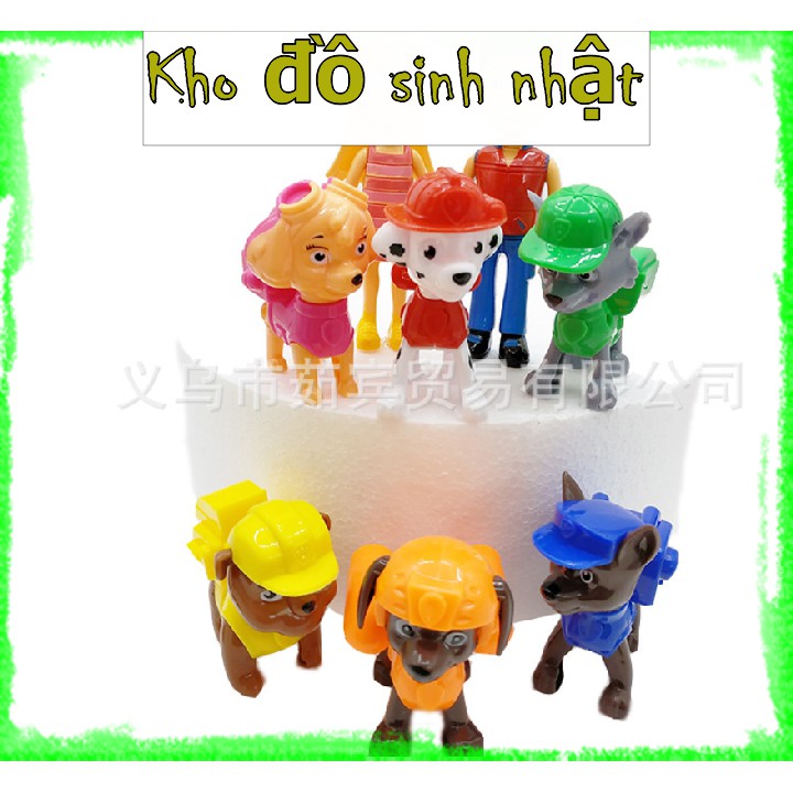 [♥TặngQuà♥] Set 6 chú chó cứu hộ - Trang trí bánh kem, trang trí bánh Gato, trang trí bánh sinh nhật