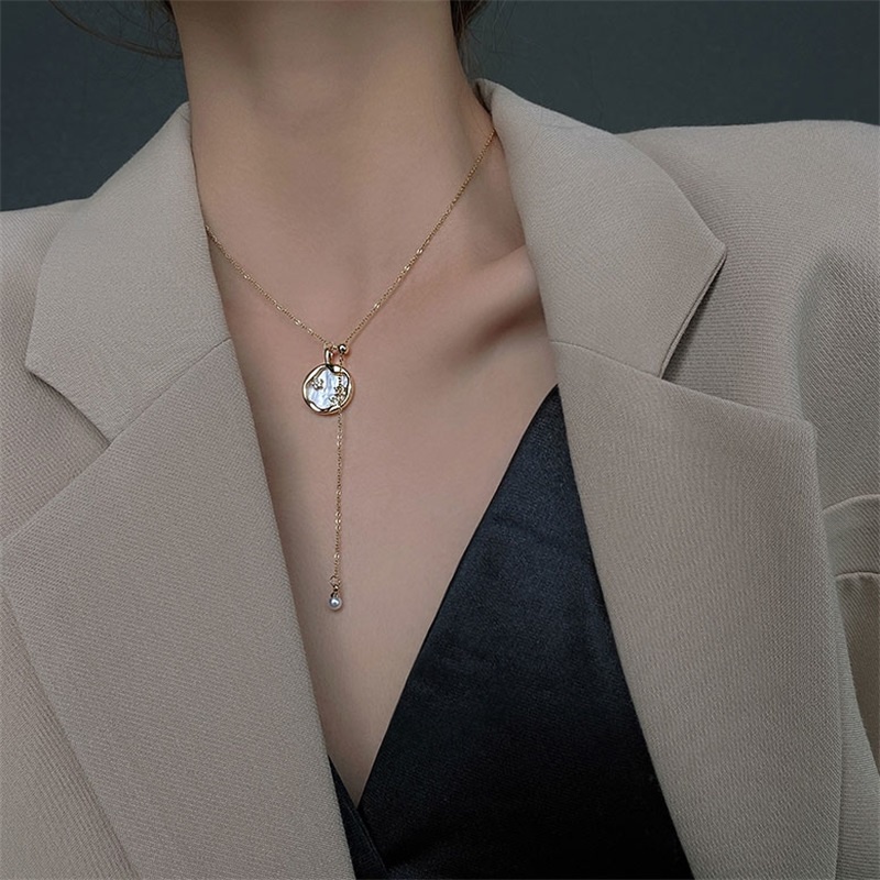 Dây chuyền mặt vỏ sò đính ngọc trai sang trọng