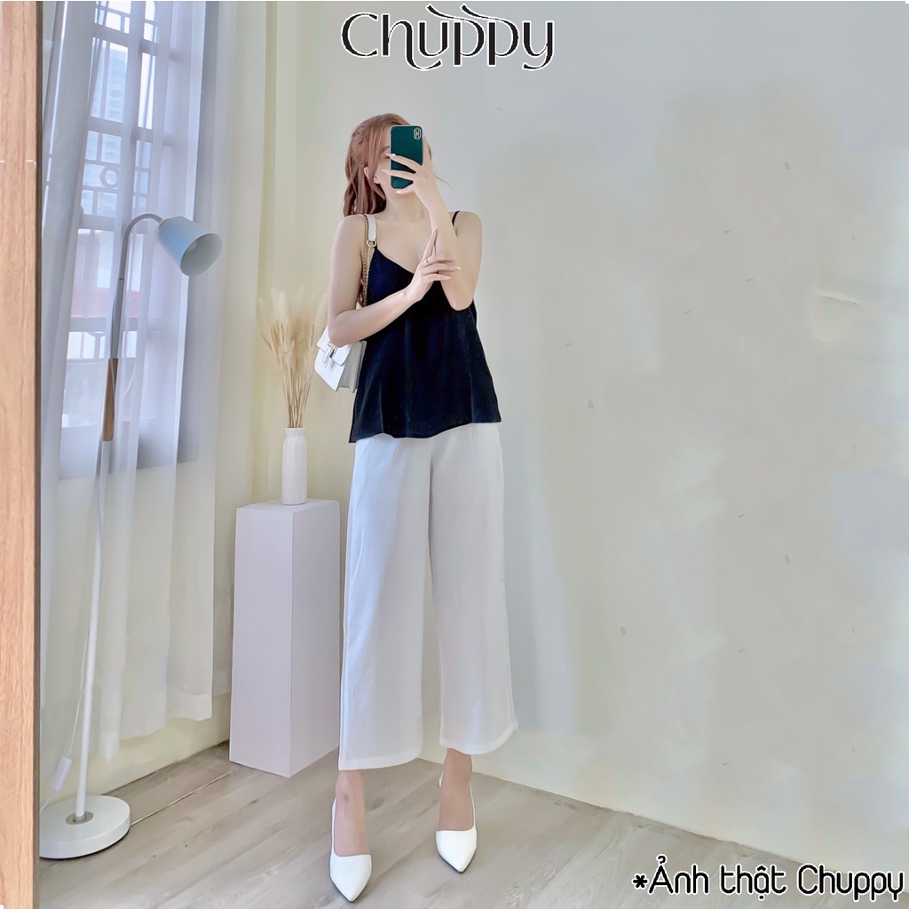 Áo 2 dây đũi lụa CHUPPY form rộng - 2S03