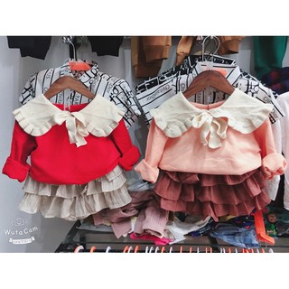 áo len cổ bèo tiểu thư cho bé
