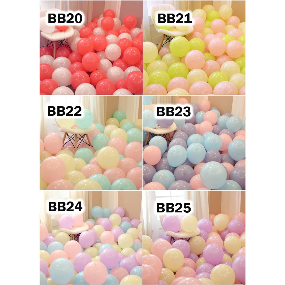 10 bong bóng phối độc đáo lạ mắt màu pastel Balloon party Happy birthday wedding mã 19 đến 36