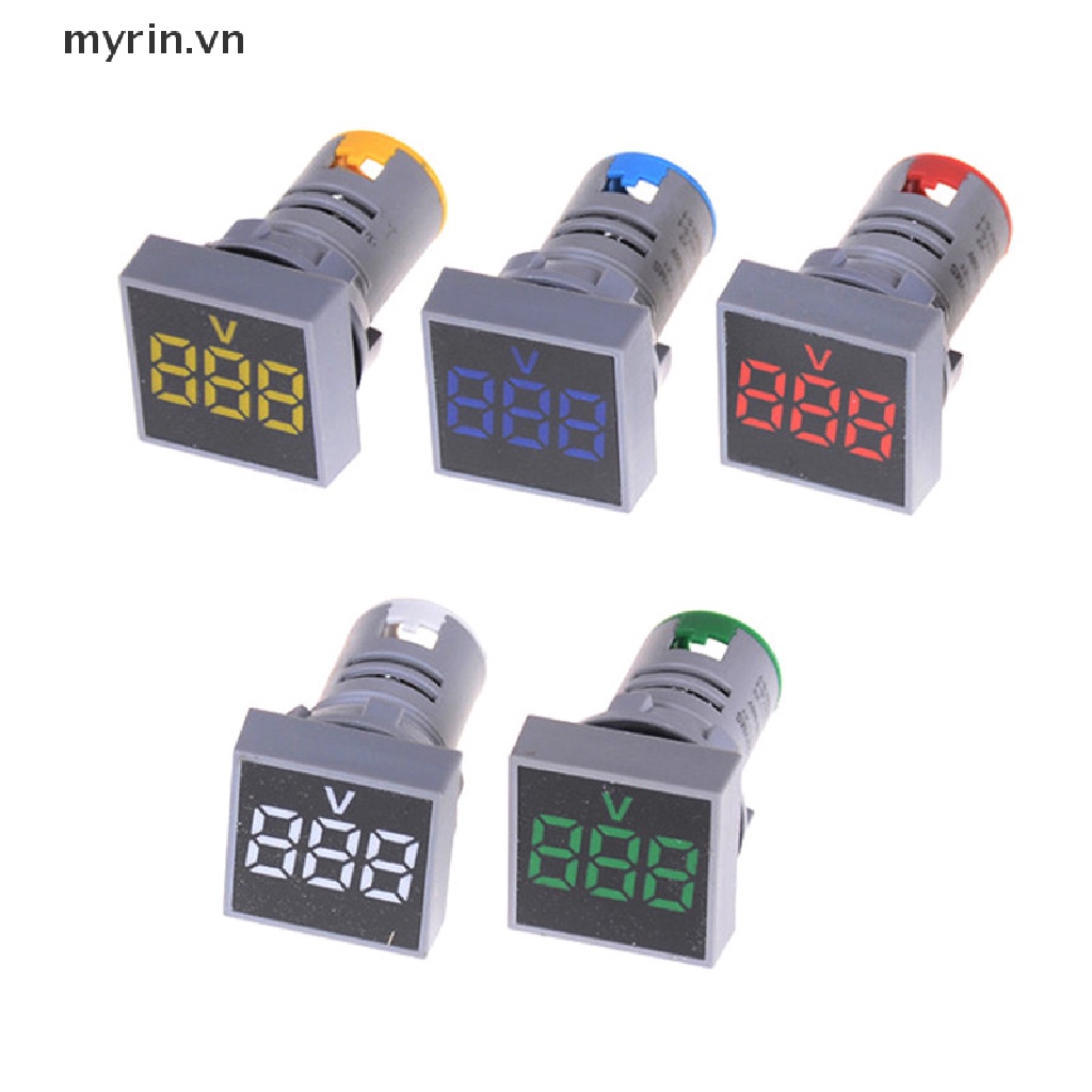 Vôn Kế Kỹ Thuật Số Hình Vuông Có Đèn LED 22MM AC12-500V