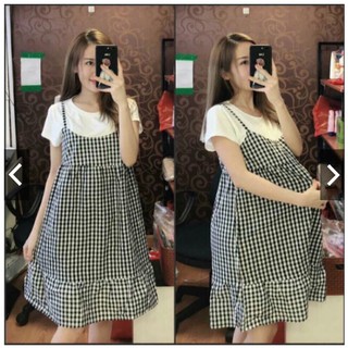 Váy bầu công sở kẻ đẹp