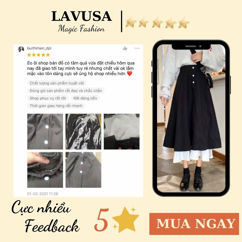 Chân Váy Dài Phối Hai Màu Đen Trắng Phong Cách Ulzzang Mẫu Mới LAVUSA | BigBuy360 - bigbuy360.vn