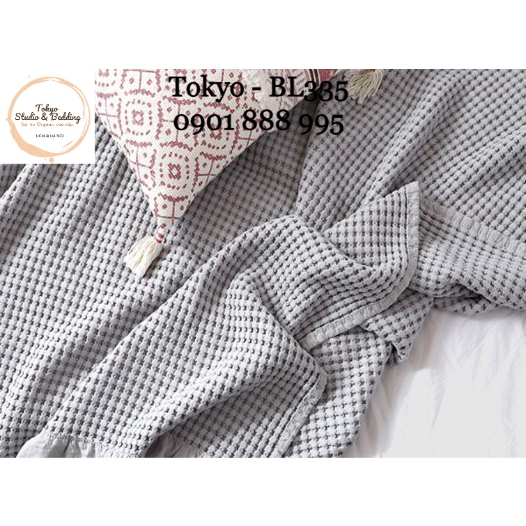 TH Chăn Waffle ren đa năng: dùng làm chăn đắp, chăn sofa, chăn văn phòng, chăn du lịch...
