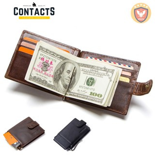 2020 Contact KIT1016 - Bảo Hành 3 Năm II Bóp Ví Cầm Tay Bỏ Túi Da Ngựa Điên Nam Nữ Men Wallet Mini Genuine Bò - Nam Nữ