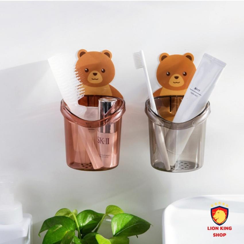 Ly gấu nâu dán tường,Ly cốc gấu để vật dụng phòng tắm,nhà bếp . Lion King.Ly đa năng độ bền cao, rất tiện dụng.