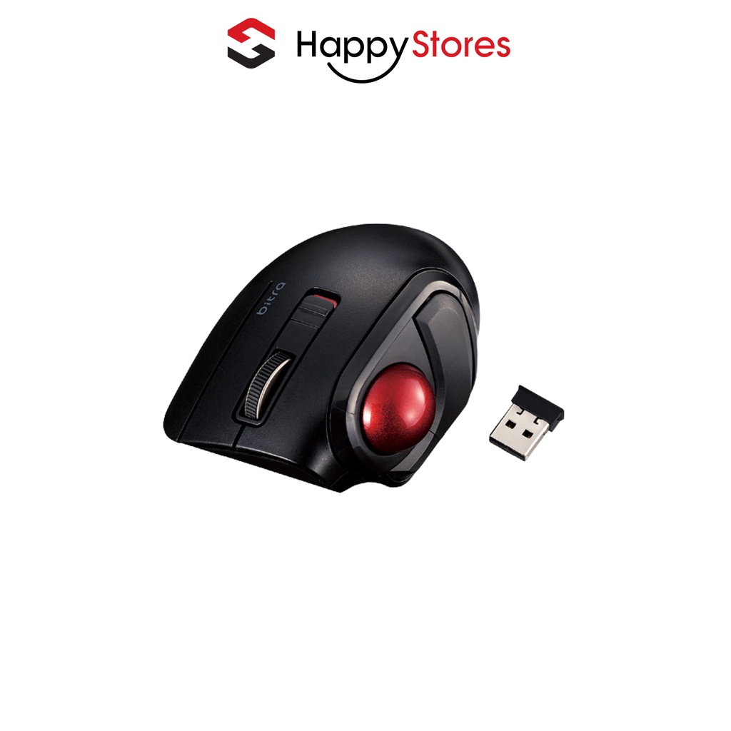 Chuột Bi Không Dây Yên Tĩnh Elecom Bitra Trackball M-MT1DRSBK Chính Hãng