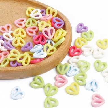 10/25/50gam hạt nhựa trái tim rỗng size18mm