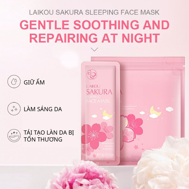 Bịch 15 Miếng Mặt Nạ Ngủ Hoa Anh Đào Sakura Laikou