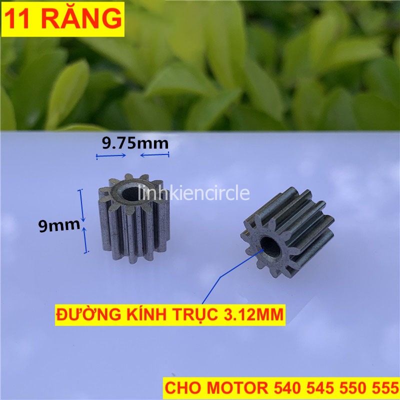 2 Bánh răng kim loại trục 3.12mm 11 răng cho motor 540 545 550 555 - LK0303