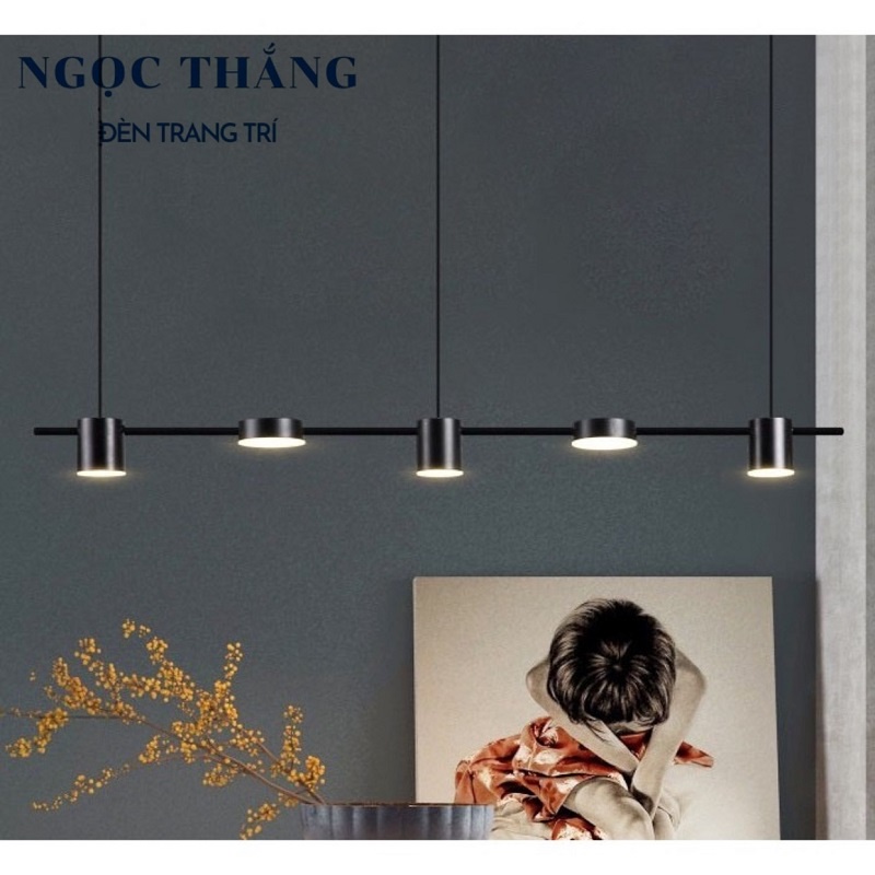 Đèn thả trần 5 bóng trang trí phòng khách bàn ăn Led 3 chế độ màu 40W 220V THCN228 Ngọc Thắng