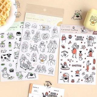 STICKER HÌNH VẼ CÔ GÁI, MÈO CON VINTAGE CUTE