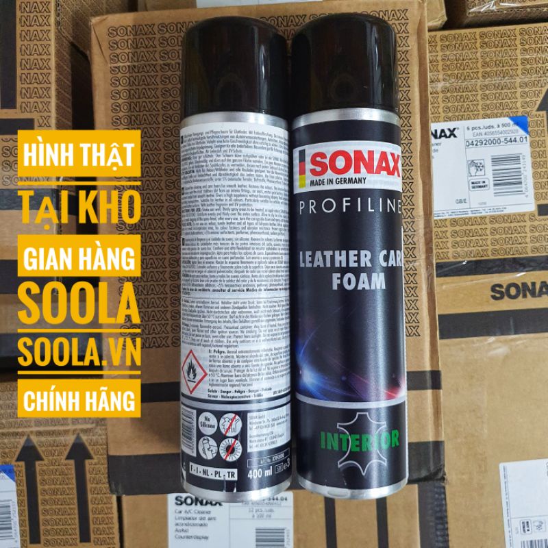 Làm sạch ghế da dạng bọt Sonax Cao cấp Profiline leather care foam 400ml 289300