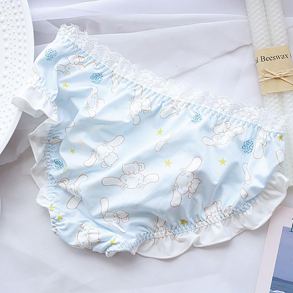 Quần Lót Cotton Phối Ren Thoáng Khí Đính Nơ Họa Tiết Hoạt Hình Phong Cách Nhật Bản Cho Cún Cưng