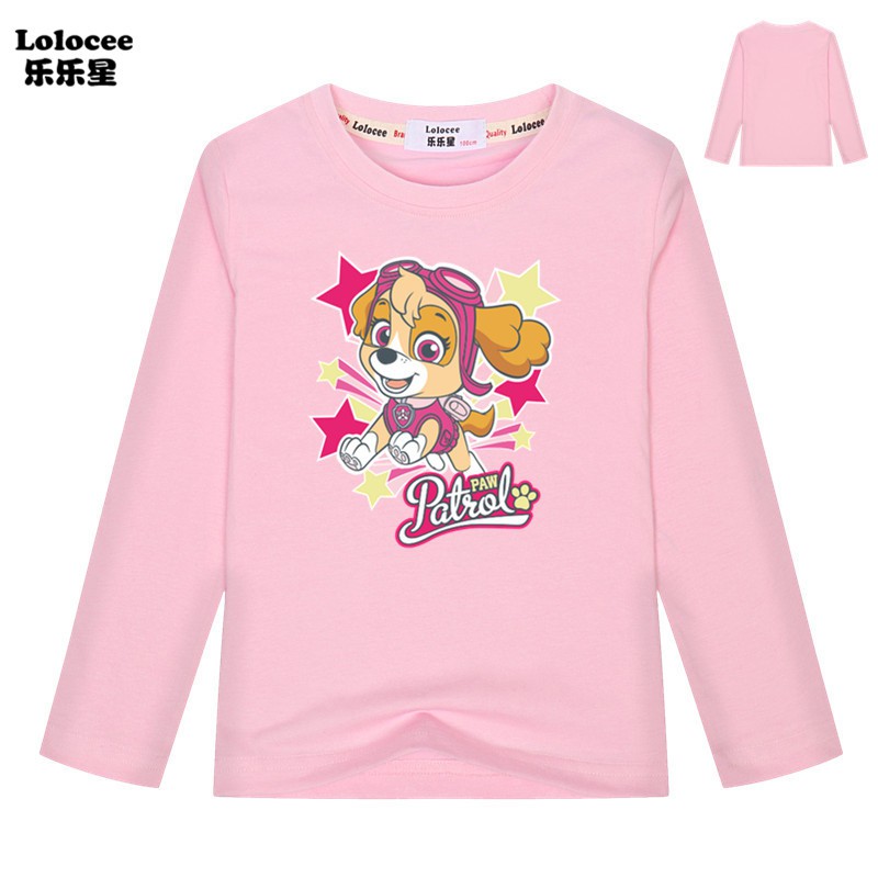 Áo Thun Tay Dài 100% Cotton In Hình Paw Patrol