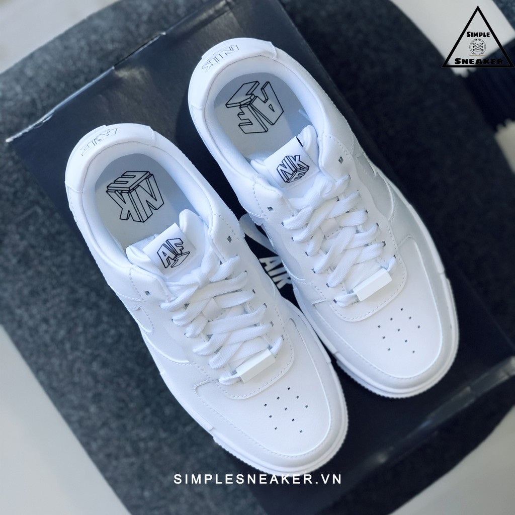 Giày Nike Air Force 1 FREESHIP Nike Air Force Auth - Giày Nike AF1 Pixel All White Chính Hãng - Simple Sneaker