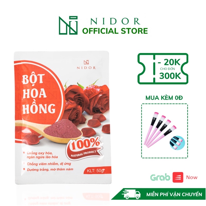 Bột hoa hồng handmade đắp mặt nạ - Dưỡng trắng da, mờ thâm, chống lão hoá - Natural 100%