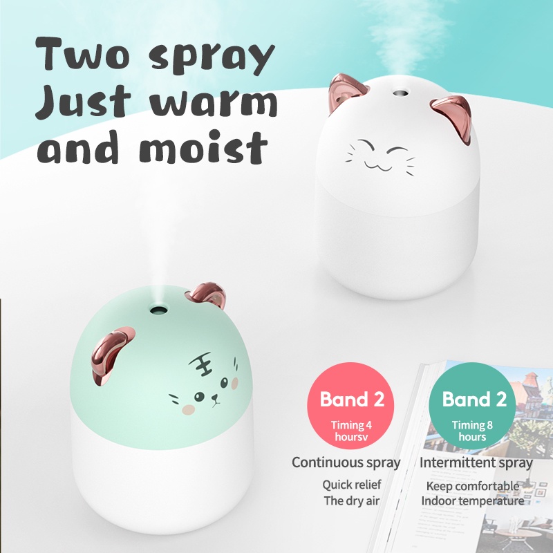 Máy phun sương tạo ẩm để bàn nhỏ nhắn kiểu dáng thú cưng hoạt hình đáng yêu