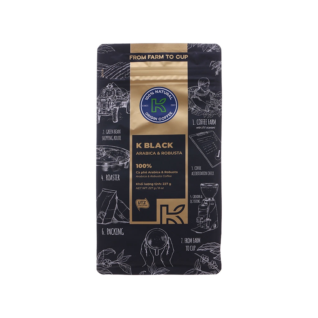 Cà phê rang xay K Coffee Black 227g