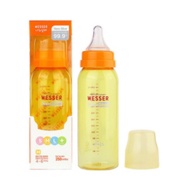 Bình sữa WEERS NANO SILVER cổ nhỏ 250ml (4~6 tháng)