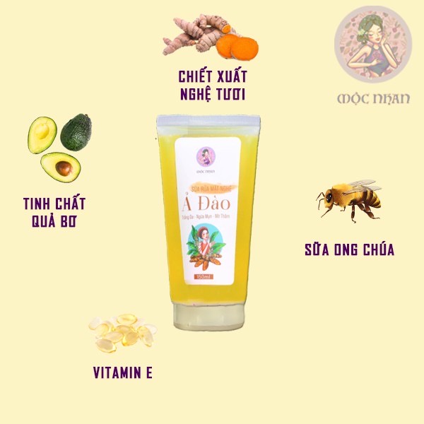 Sữa rửa mặt nghệ Ả Đào, sữa rửa mặt cho da dầu,mụn nhạy cảm,sáng da giảm mụn mờ thâm MỘC NHAN 150ml | BigBuy360 - bigbuy360.vn