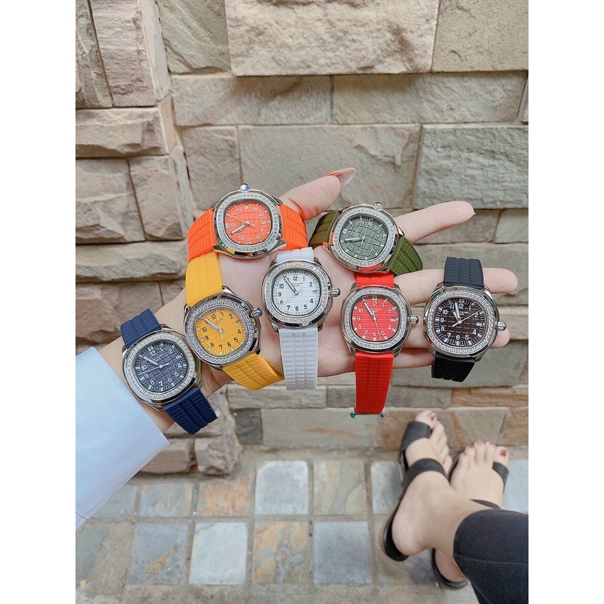 Đồng Hồ Nữ PatekPhilipe Aquanaut 5067A , Máy Pin , Dây Cao Su Màu Trắng , Size 35mm